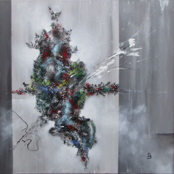 제목이 "" Sang % ""인 미술작품 Sonia Dumoulin로, 원작, 아크릴 나무 들것 프레임에 장착됨