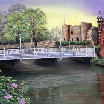 Peinture intitulée "Tonbridge Castle by…" par Sonia Finch, Œuvre d'art originale, Huile Monté sur Châssis en bois