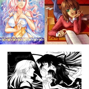 Dibujo titulada "Anime and Manga art…" por Sonia Leong, Obra de arte original, Otro