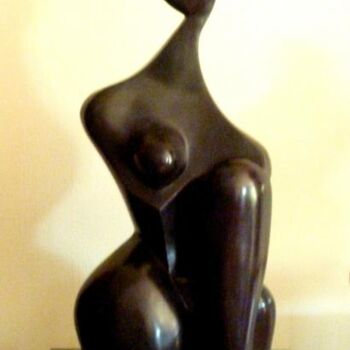 Escultura intitulada "CUBIST'ELLE Noire B…" por Sonia Mandel, Obras de arte originais