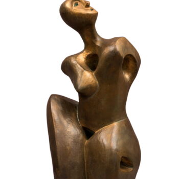 Sculptuur getiteld "FEMME A GEOMETRIE V…" door Sonia Mandel, Origineel Kunstwerk, Terra cotta