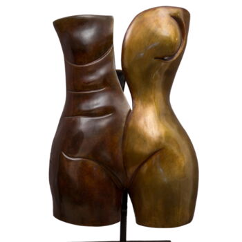 Sculpture titled "OSMOSE  Bronze 1/8" by Sonia Mandel, Original Artwork, Metals