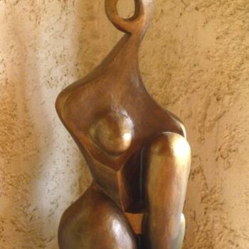 Skulptur mit dem Titel "CUBIST'ELLE Terre c…" von Sonia Mandel, Original-Kunstwerk, Terra cotta