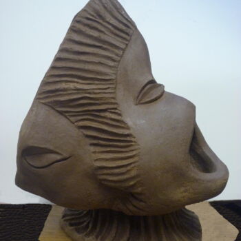 Escultura intitulada "AQUATICA - LE CRI D…" por Sonia Mandel, Obras de arte originais, Terracota