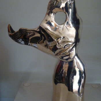 Sculpture titled "AMOUR MASQUE - Bron…" by Sonia Mandel, Original Artwork