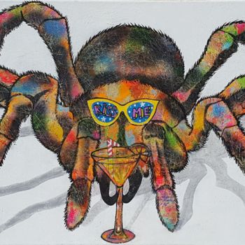 Malerei mit dem Titel "Spidercocktail,150x…" von Sonia Michel, Original-Kunstwerk, Acryl