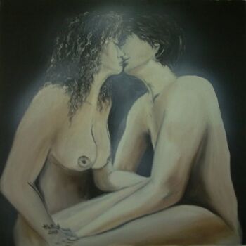 Peinture intitulée "amanti" par Sonia Mutti, Œuvre d'art originale, Huile