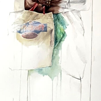 Pintura intitulada "Delhi, Inde" por Sonia Privat, Obras de arte originais, Aquarela