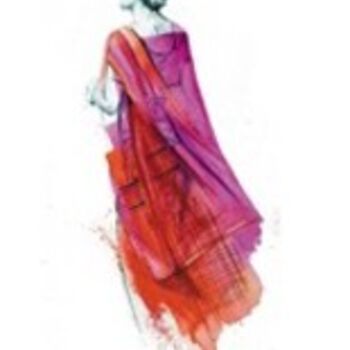 Peinture intitulée "Sari rose" par Sonia Privat, Œuvre d'art originale, Huile