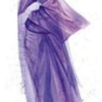 Painting titled "Sari violet" by Sonia Privat, Original Artwork, Oil