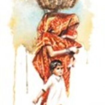 Peinture intitulée "Rajasthan" par Sonia Privat, Œuvre d'art originale, Huile