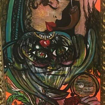绘画 标题为“La Magicienne” 由Sonia Weber (Sonia la Cubana), 原创艺术品, 丙烯 安装在木质担架架上