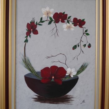 Pittura intitolato "orchidees.jpg" da Sonia Caruso, Opera d'arte originale