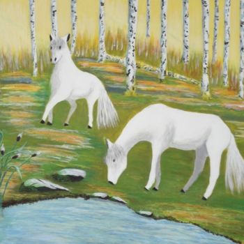Peinture intitulée "chevaux.jpg" par Sonia Caruso, Œuvre d'art originale