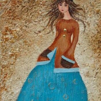 Peinture intitulée "Turquoise des mers" par Sonia Comte, Œuvre d'art originale