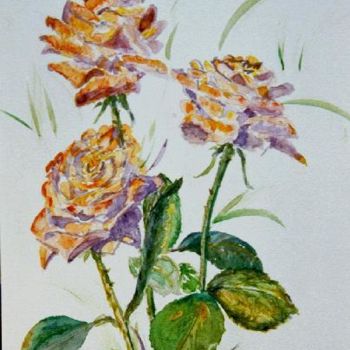 Dessin intitulée " roses" par Sonia Goutte, Œuvre d'art originale