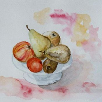 Disegno intitolato "Coupe de fruits" da Sonia Goutte, Opera d'arte originale