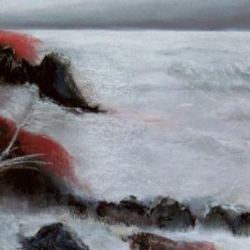 Painting titled "Rouge et noir" by Sonia Goutte, Original Artwork