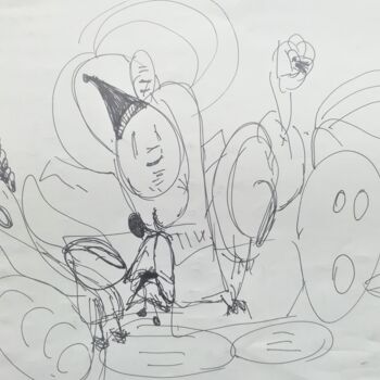Desenho intitulada "A "Vida" No Circo" por Sónia Marcos, Obras de arte originais, Tinta