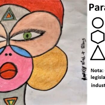 Dibujo titulada "Monkey Mind + Prions" por Sónia Marcos, Obra de arte original, Pastel