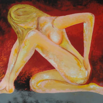 Painting titled "Nude - 01" by Amita Dand, Original Artwork, Acrylic