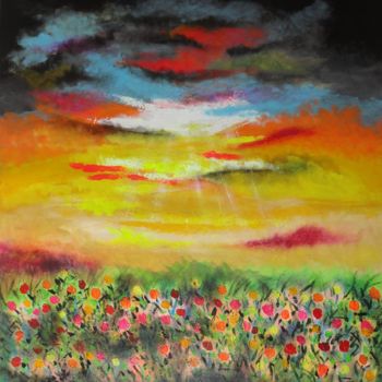 Pintura titulada "Evening Glory" por Amita Dand, Obra de arte original, Acrílico