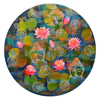 Malarstwo zatytułowany „Regal-II! Water lil…” autorstwa Amita Dand, Oryginalna praca, Akryl