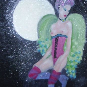 Schilderij getiteld "Dark fairy 2" door Sonia Rhea, Origineel Kunstwerk