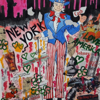 Peinture intitulée "New york" par Sonia Tostivint, Œuvre d'art originale, Collages
