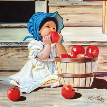 Painting titled "Curiosity of A Child" by Soma Sen, Original Artwork, Acrylic