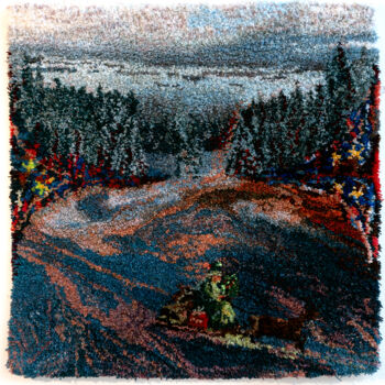 Textile Art titled "The Route is Clear!" by Sonja Salomäki, Original Artwork, Tapestry