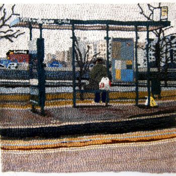 "a Spring Man in Ruo…" başlıklı Tekstil Sanatı Sonja Salomäki tarafından, Orijinal sanat, Tekstil elyafı