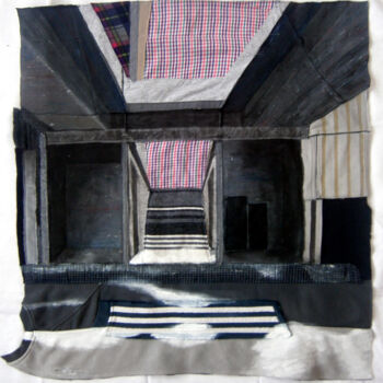 纺织艺术 标题为“Squareness Prevails…” 由Sonja Salomäki, 原创艺术品, 拼凑物