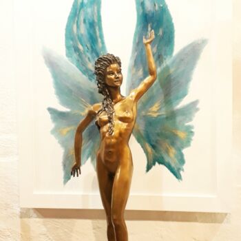 Скульптура под названием "Comfortable in my s…" - Sonja Smeyers, Подлинное произведение искусства, Бронза