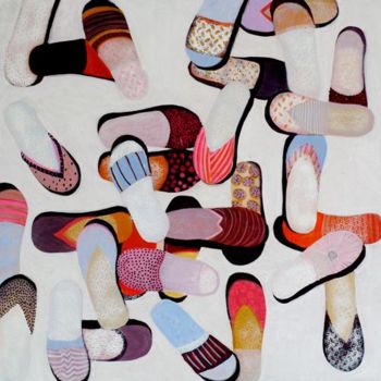 Peinture intitulée "Flip Flop 1" par Sonja Wagner, Œuvre d'art originale, Huile