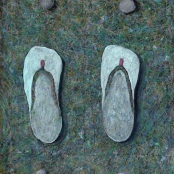Peinture intitulée "Flip Flops 9" par Sonja Wagner, Œuvre d'art originale, Autre