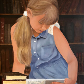 Peinture intitulée "The girl in the lib…" par Sonny Andersson, Œuvre d'art originale, Huile