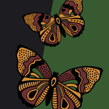 数字艺术 标题为“Autumn Butterflies” 由Sonya Kulynyak, 原创艺术品