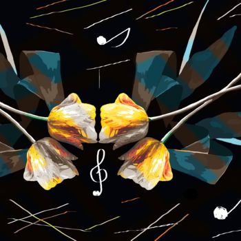 Arts numériques intitulée "Le chant des tulipes" par Sophia Hazi, Œuvre d'art originale