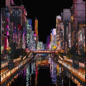 Digital Arts titled "La ville" by Sophia Hazi, Original Artwork, Digital Painting