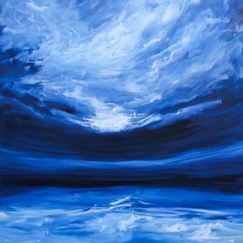 Peinture intitulée "Chasing the Blue" par Sophia Kühn, Œuvre d'art originale, Acrylique