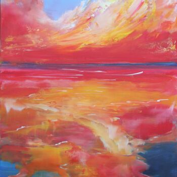 Картина под названием "The sky is blushing" - Sophia Kühn, Подлинное произведение искусства, Акрил
