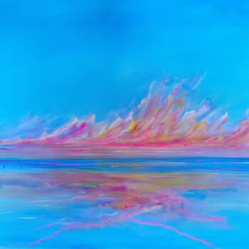 Malerei mit dem Titel "The Sky blushed" von Sophia Kühn, Original-Kunstwerk, Acryl