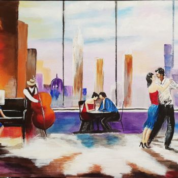 Painting titled "Le cours de Danse" by Sophie Ackermann, Original Artwork, Acrylic