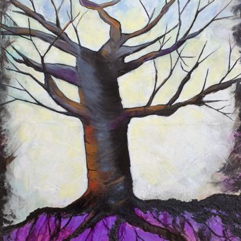 Painting titled "L'arbre" by Sophie Ackermann, Original Artwork, Acrylic