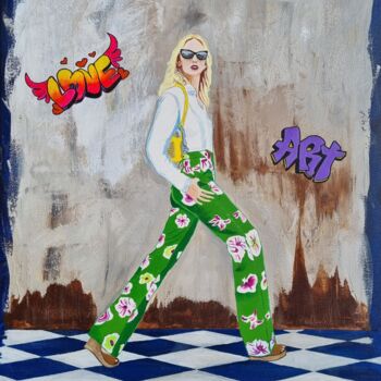 Painting titled "Fashionista" by Sophie Ackermann, Original Artwork, Acrylic
