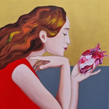 Картина под названием "Je parle à mon cœur" - Sophie Ackermann, Подлинное произведение искусства, Акрил