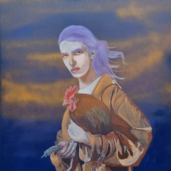 Peinture intitulée "Le Coq" par Sophie Ackermann, Œuvre d'art originale, Acrylique