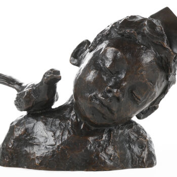 Escultura intitulada "La petite voix / Th…" por Sophie Barut, Obras de arte originais, Bronze
