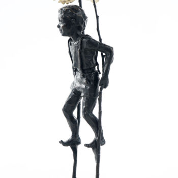 Rzeźba zatytułowany „L'écolier / The pup…” autorstwa Sophie Barut, Oryginalna praca, Brąz